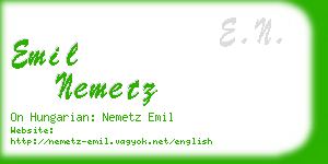emil nemetz business card